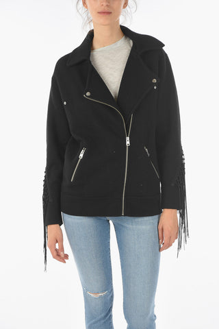 Fringed Sleeve ROBYN Wool Cardigan