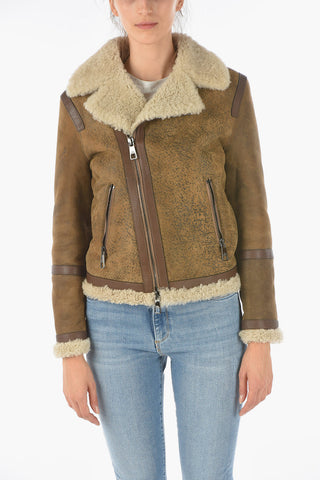 Giubbotto BOYFRIEND SHEARLING BIKER in Pelle 
