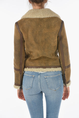 Giubbotto BOYFRIEND SHEARLING BIKER in Pelle 
