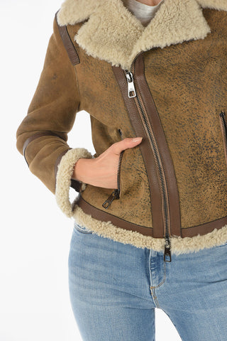 Giubbotto BOYFRIEND SHEARLING BIKER in Pelle 