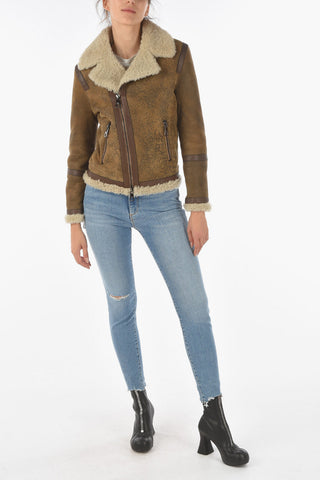 Giubbotto BOYFRIEND SHEARLING BIKER in Pelle 