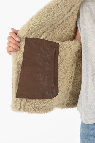 Giubbotto BOYFRIEND SHEARLING BIKER in Pelle 