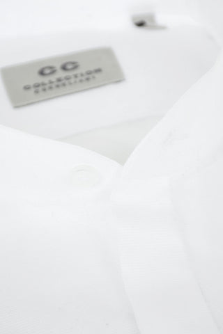 CC COLLECTION Mandarin Collar Shirt with Double Cuffs