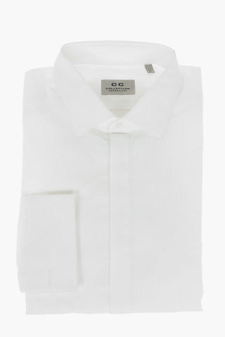 CC COLLECTION Awning Striped Shirt with Spread Collar