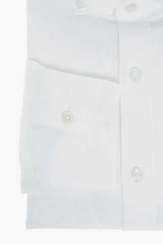 CC COLLECTION Hopsack Cotton Shirt with Button-down Collar and Breast Pocket