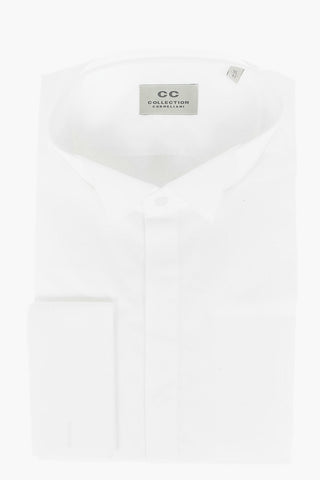 CC COLLECTION Wing-tip Collar Shirt with Double Cuffs