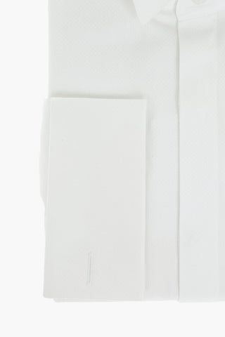 CC COLLECTION Wing-tip Collar Shirt with Hidden Button Fastening