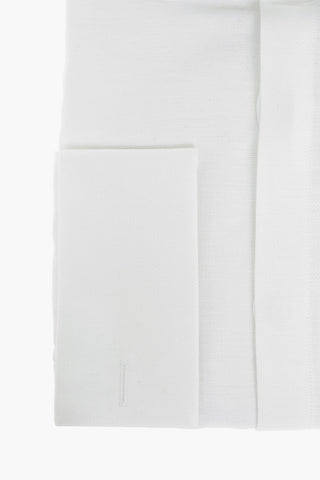 CC COLLECTION Flax Blend Shirt with Round Collar and Double Cuffs