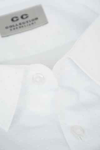 CC COLLECTION Polka Dots Patterend Shirt with Classic Collar