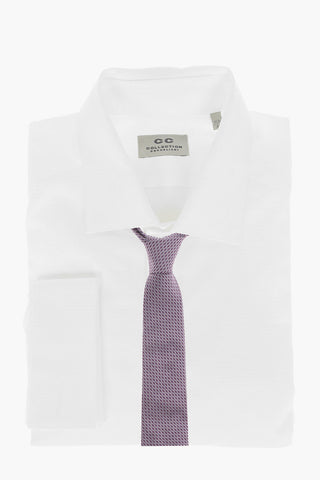 CC COLLECTION Spread Collar Shirt with Double Cuffs