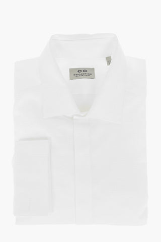 CC COLLECTION Spread Collar Shirt with Double Cuffs