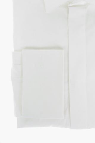 CC COLLECTION Twill Cotton Shirt with Wing-tip Collar