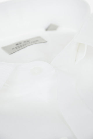 CC COLLECTION Twill Cotton Shirt with Wing-tip Collar