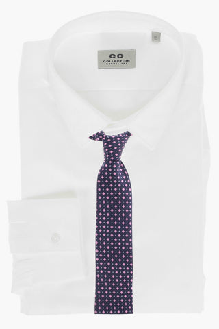 CC COLLECTION Herringbone Cotton Shirt with Classic Collar