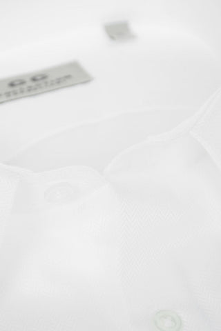 CC COLLECTION Herringbone Cotton Shirt with Classic Collar