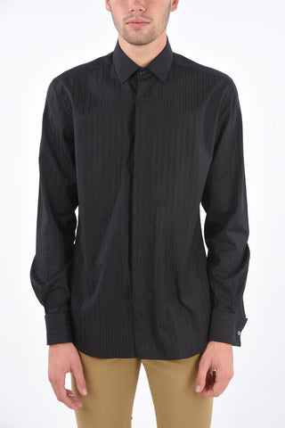 CC COLLECTION Spread Collar Shirt with Double Cuffs