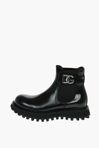Leather BERNININ Chelsea Booties with Logoed Ankle Belt