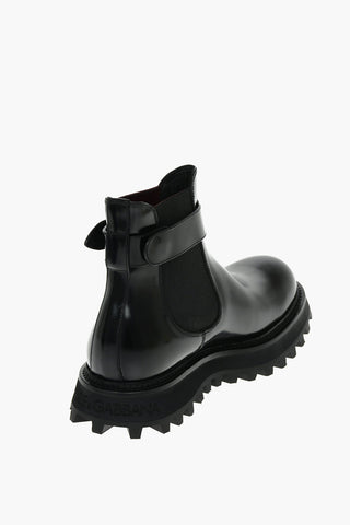 Leather BERNININ Chelsea Booties with Logoed Ankle Belt