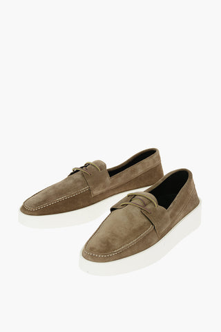 Suede SIGARO Boat Loafers with Two-tone Laces
