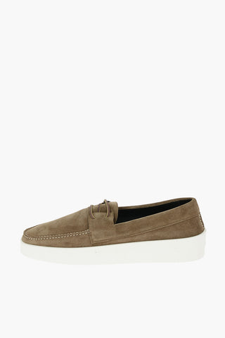 Suede SIGARO Boat Loafers with Two-tone Laces