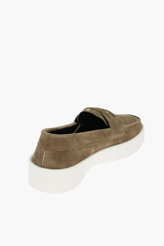 Suede SIGARO Boat Loafers with Two-tone Laces