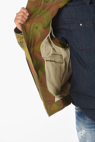 Camouflage Patterned Saharian Jacket with All-Over Patches
