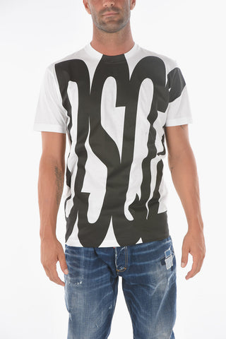 Contrasting Logo COOL FIT Crew-Neck T-Shirt
