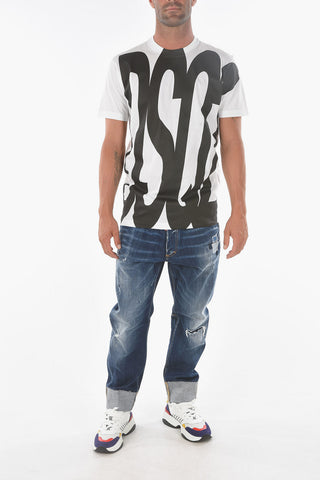 Contrasting Logo COOL FIT Crew-Neck T-Shirt