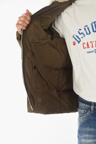 Suede and Shearling Details Down Jacket