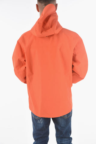 Contrasting Details Solid Color Anorak With Hood