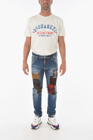Jeans COOL GUY in denim stretch con toppe 16cm