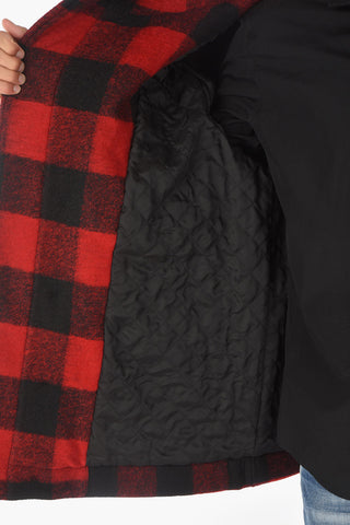 Tartan Effect Coat with Hood