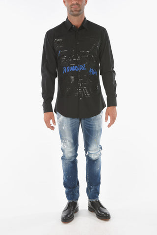 Printed Shirt with Contrasting Logo