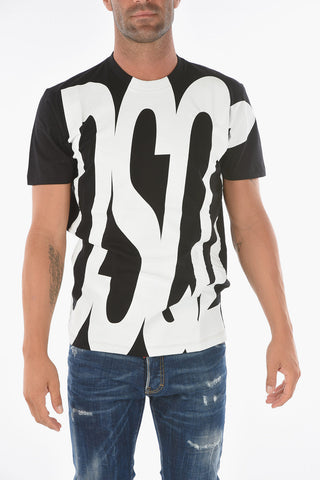 Contrasting Logo COOL FIT Crew-Neck T-Shirt