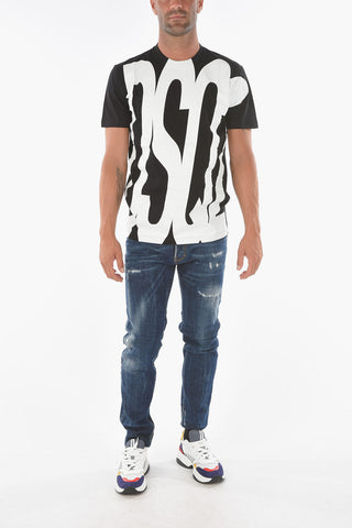 Contrasting Logo COOL FIT Crew-Neck T-Shirt