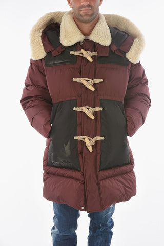Shearling Details Frog closure Down Jacket