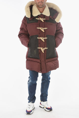 Shearling Details Frog closure Down Jacket