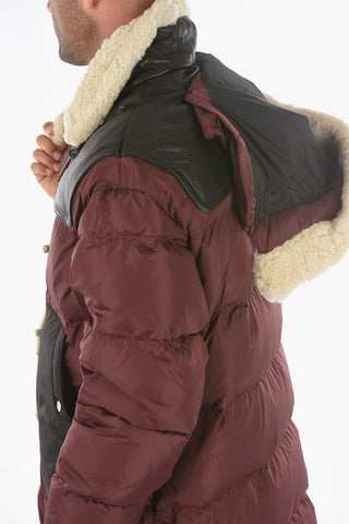 Shearling Details Frog closure Down Jacket