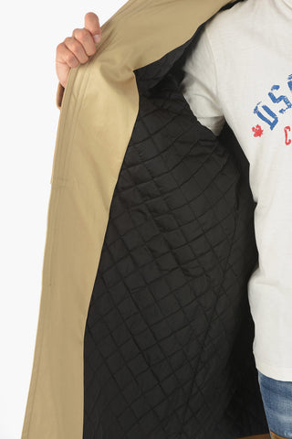 Virgin Wool Camouflage Coat with Hood