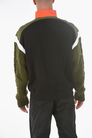 Felpa Mezza Zip con Doppio Tessuto