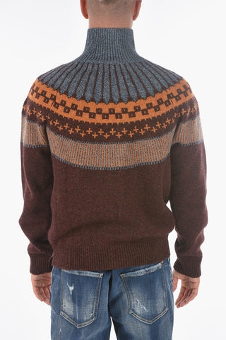 Zip Closure Wool Sweater