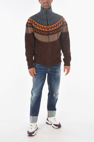 Zip Closure Wool Sweater