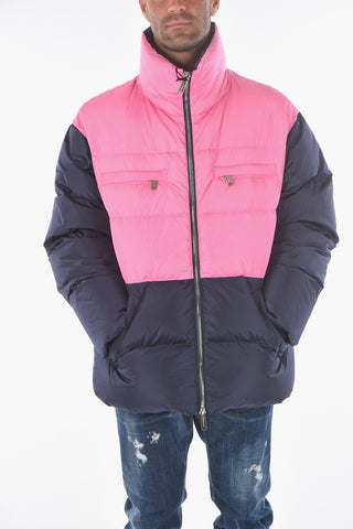 zip closure two-tone down jacket