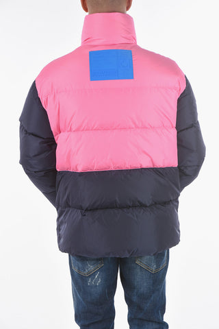 zip closure two-tone down jacket