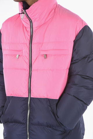 zip closure two-tone down jacket