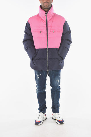 zip closure two-tone down jacket