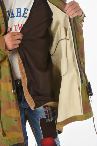 removable hood camouflage parka
