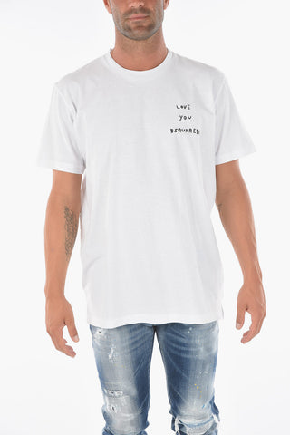 Crewneck T-shirt with Embroidered Logo LOVE YOU DSQUARED2