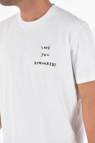 Crewneck T-shirt with Embroidered Logo LOVE YOU DSQUARED2