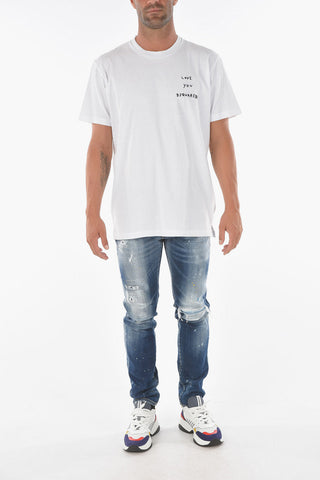 Crewneck T-shirt with Embroidered Logo LOVE YOU DSQUARED2